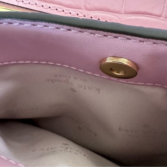 Kate Spade NWT Dumpling Croc Embossed Quartz Pink Crossbody Bag - Picture 11 of 12